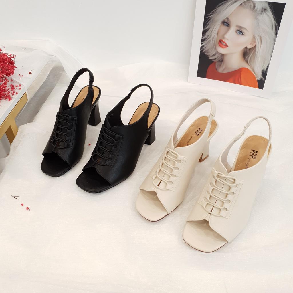 Giày sandal cao gót nữ B SHOES đế vuông 7p, sandal quai mảnh, đi tiệc, đi làm, đi chơi SD7111
