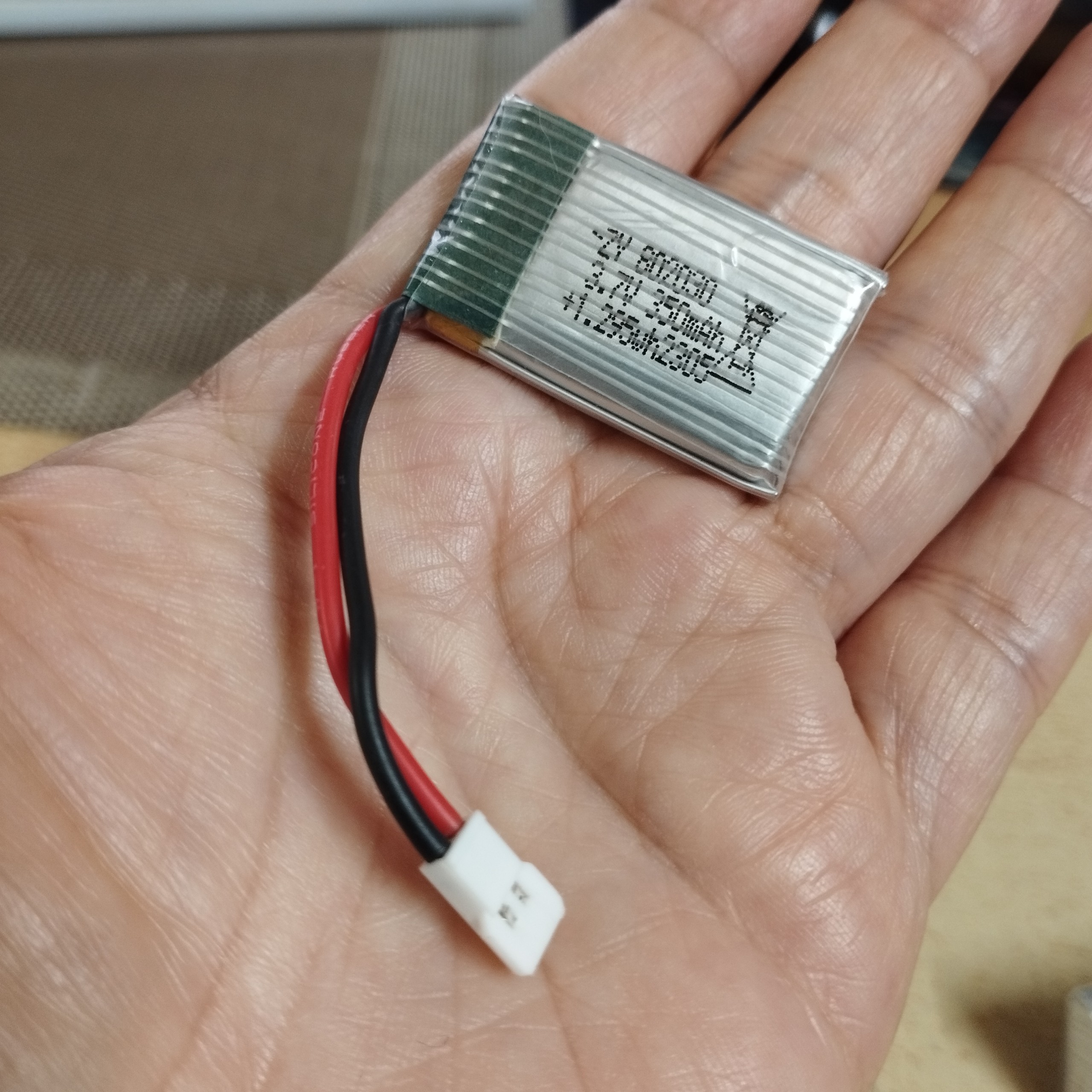 Pin sạc 3.7V 350mAh chân cắm trắng dẹt P2.54 cho zy530