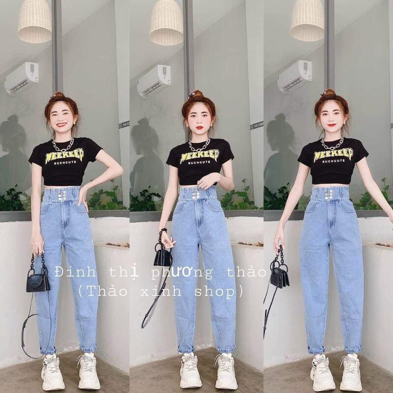 BÒ bê xịn xò đây ạ Quần baggy bò cạp nhiều khuy hàng đẹp trend cho hè 2021 đây ạ