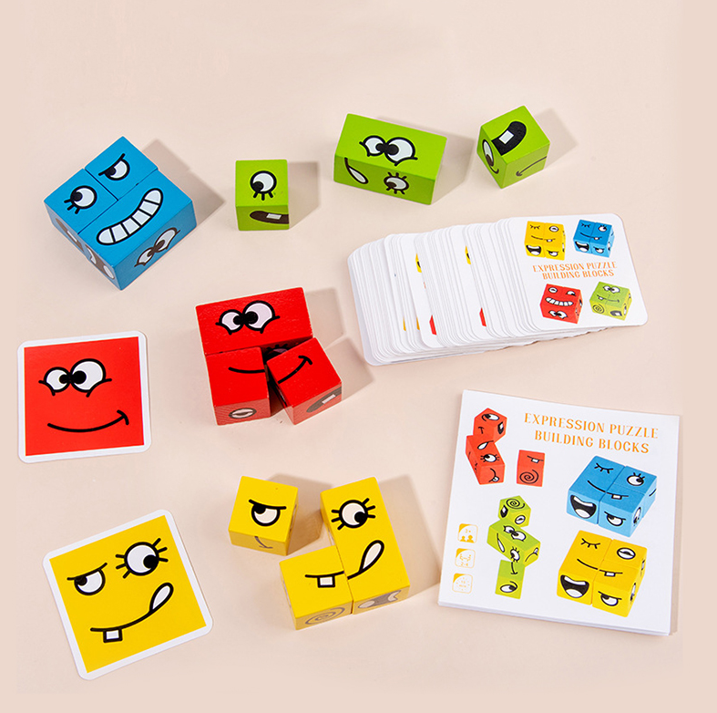 ĐỒ CHƠI XẾP RUBIK BIỂU CẢM GIÚP BÉ THÊM SÁNG TẠO-HT
