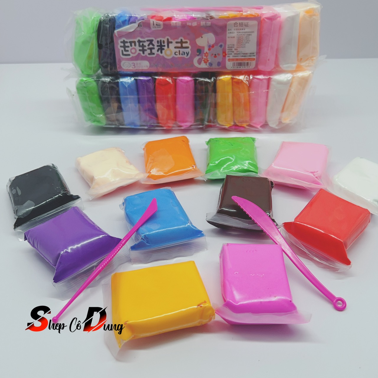 Đất sét tự khô Nhật 12 màu an toàn nặn hình cao cấp siêu nhẹ dành cho bé làm butter slime trang trí, đồ chơi đất sét - Quà tặng yêu thích cho bé