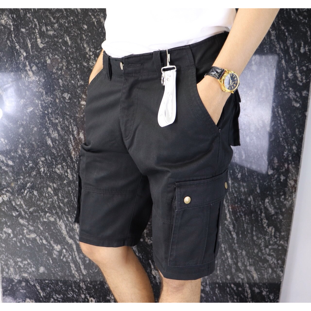 QUẦN SHORT KAKI NAM TÚI HỘP CÁ TÍNH
