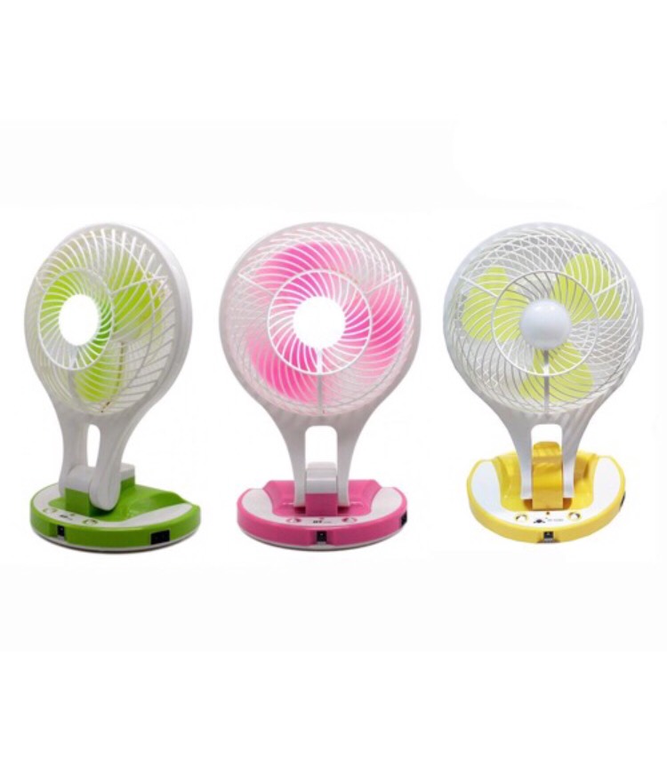 Quạt Tích Điện Mini Kèm Led - Mini Fan Đa Năng (Màu Ngẫu Nhiên)