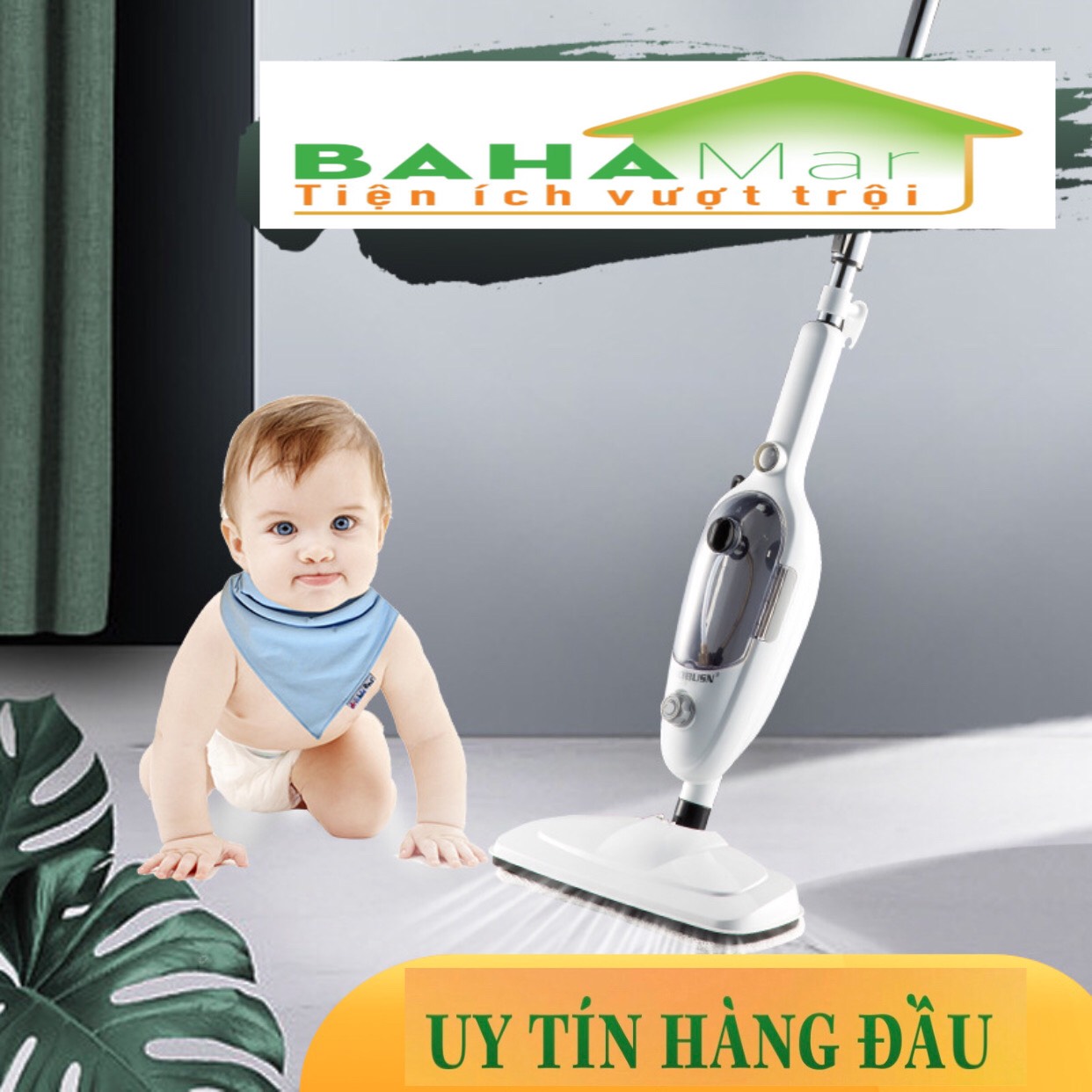 MÁY LAU NHÀ ĐA NĂNG BẰNG HƠI NƯỚC NHIỆT ĐỘ CAO "BAHAMAR" làm nóng nước để lau đánh tan mọi vết bẩn trên sàn nhà, cửa kính, đồ dùng gia đình và là hơi cả quần áo...