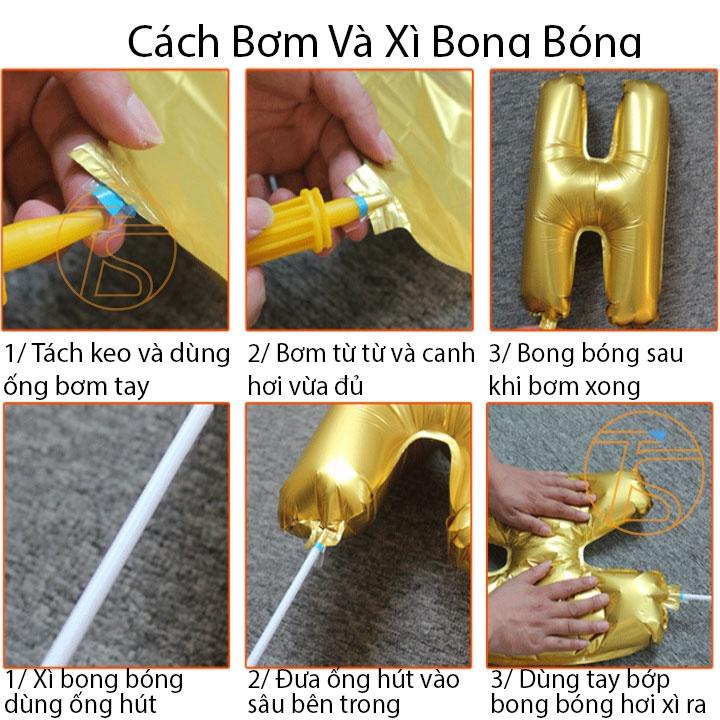 Bộ Bong Bóng Sinh Nhật Kèm Chai Sâm Banh KG-6602 - Set Trang Trí Happy Birthday Kèm Ống Bơm Tay
