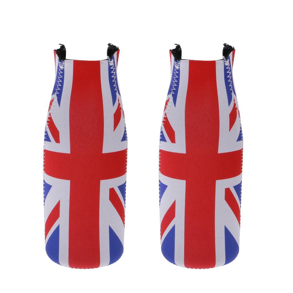 4PCS Union  UK Flag Stubby Beer Can Sleeve Holder Bottle Cooler Neoprene