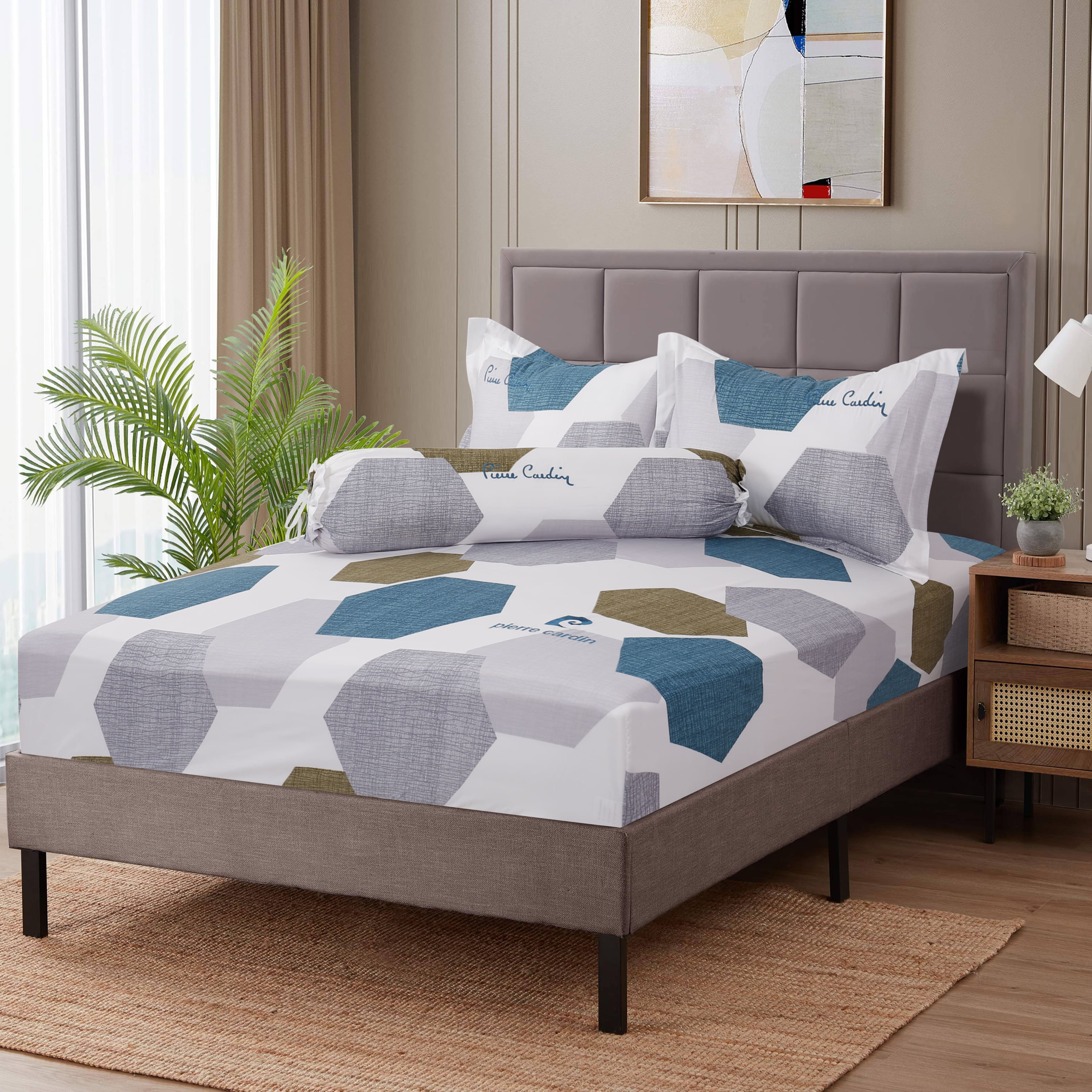 Bộ Drap Gối Microfiber Hexagon - 011