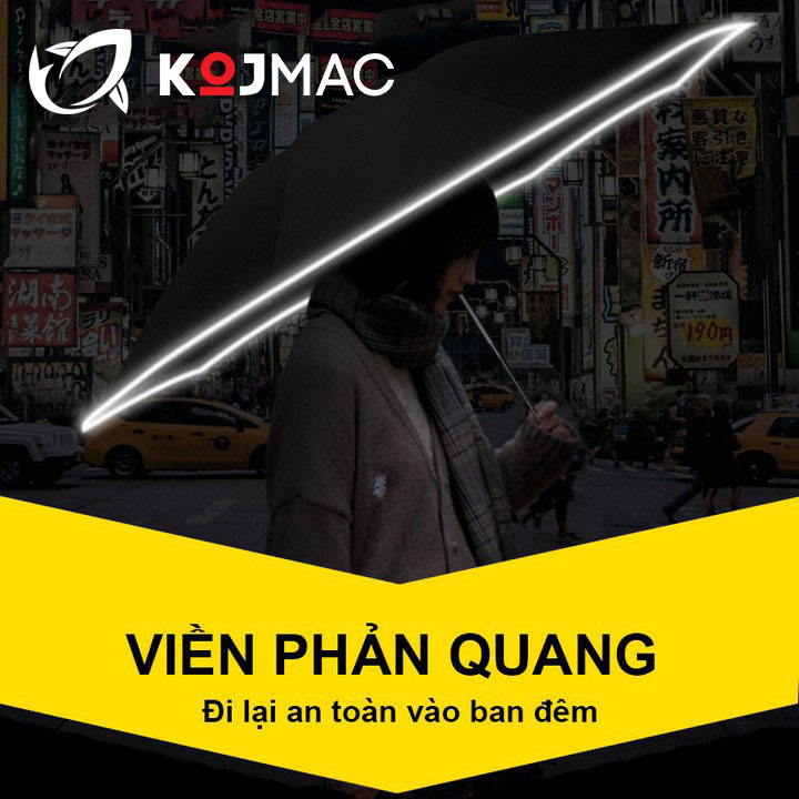 Ô Dù Tự Động Đóng Mở 2 Chiều KOJMAC Umbrella Smart- Hàng Nhập Khẩu ( Đẳng Cấp Tùy Chọn: Gấp Ngược Đi Ô tô Xe Hơi, Xếp Gọn Cao Che Mưa Thông Minh, Size Lớn 10 &amp; 12 Nan, Hai Lớp Chống Nắng UV ... Rất Thời Trang )