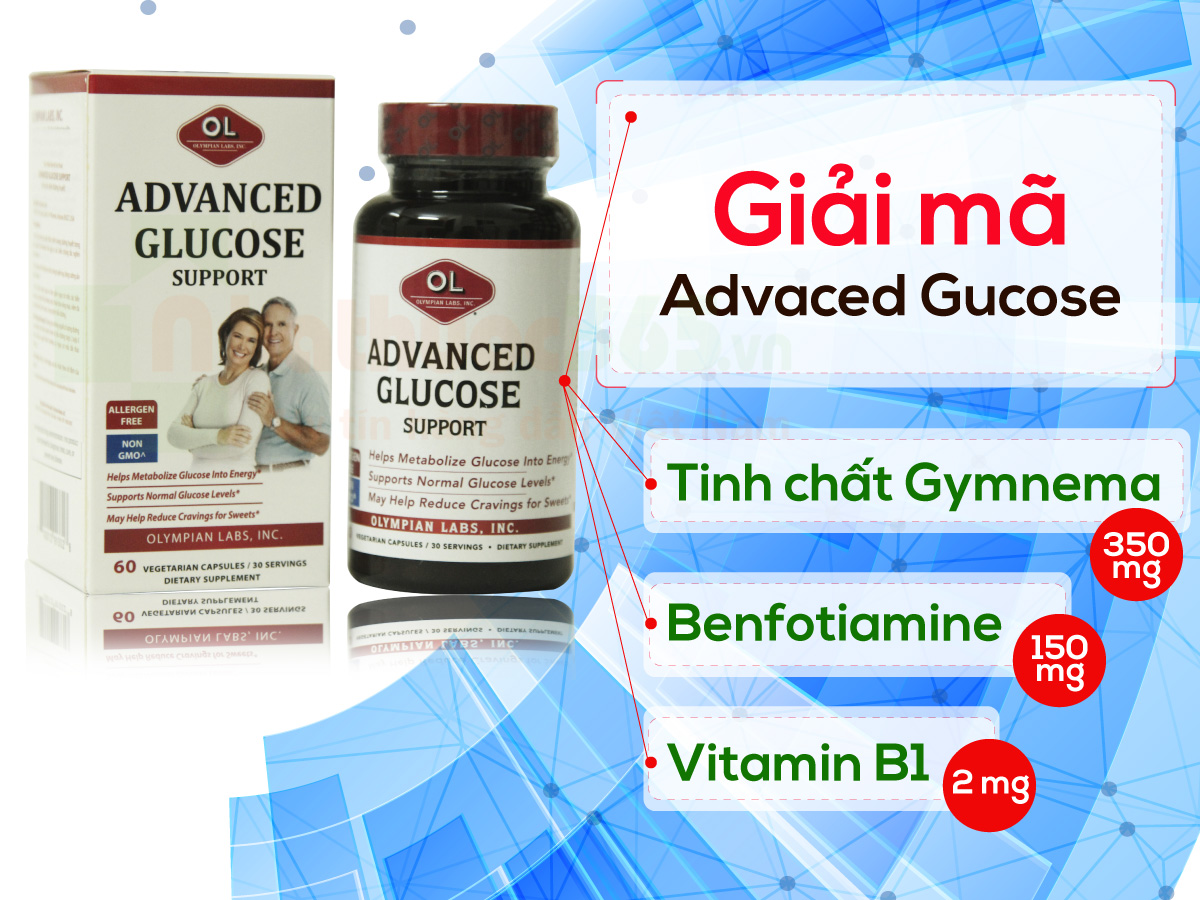 Viên Uống Hỗ Trợ Ổn Định Đường Huyết Olympian labs Advanced Glucose Support 60 Viên