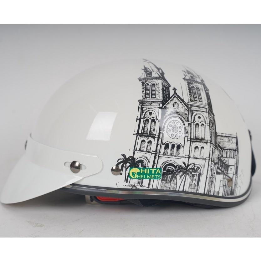 Mũ Bảo Hiểm Nửa Đầu CHITA CT6B1 Tem Sài Gòn