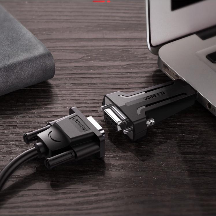 Đầu Chuyển USB 2.0 Sang Com RS232 80111 màu đen CM236 | Dây Dẹt, Dài Khoảng 1m | Windows -