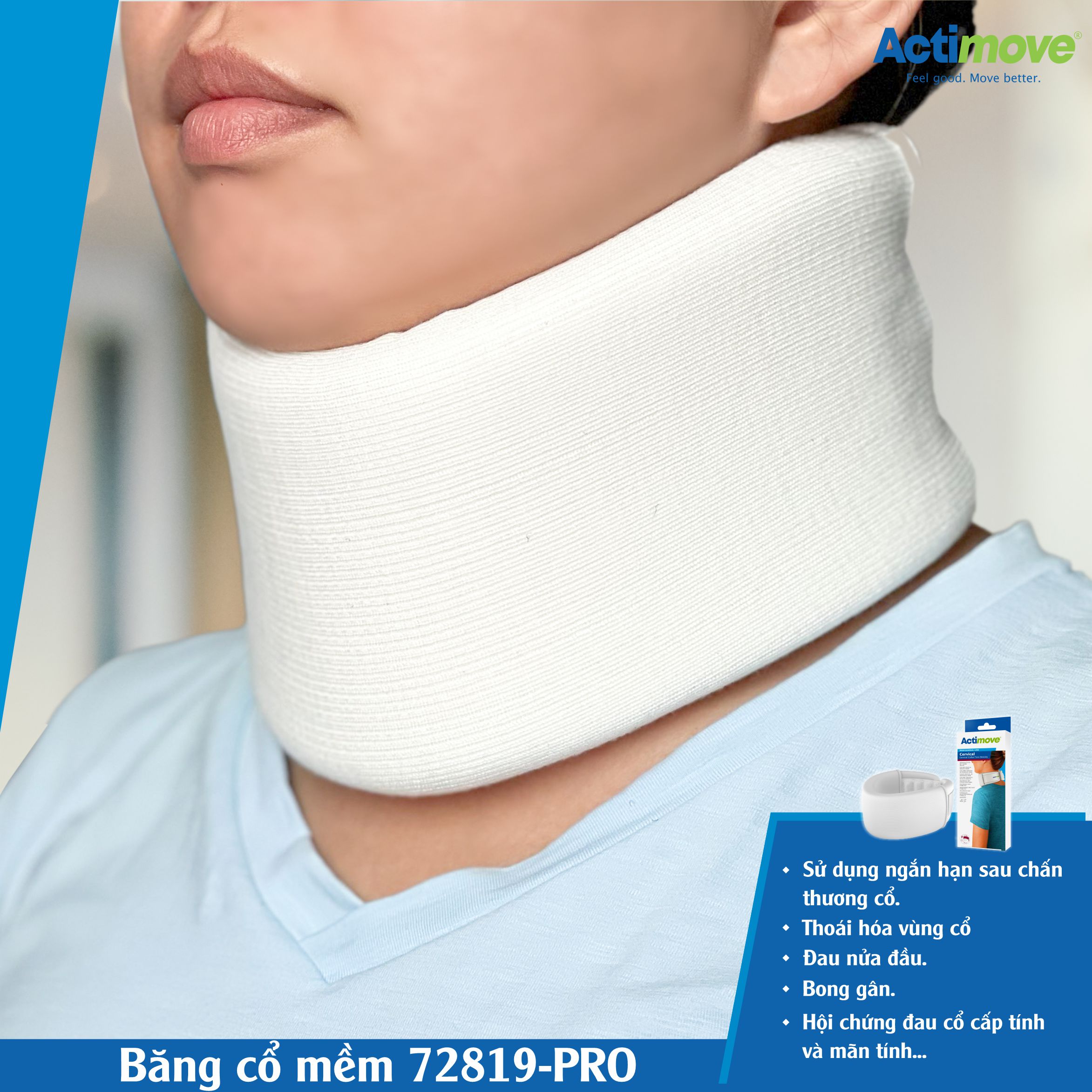 Băng Cổ Mềm 72819-PRO Hỗ Trợ Vùng Cổ [Actimove] , Màu Trắng. Nhập Khẩu Châu Âu (1 cái)