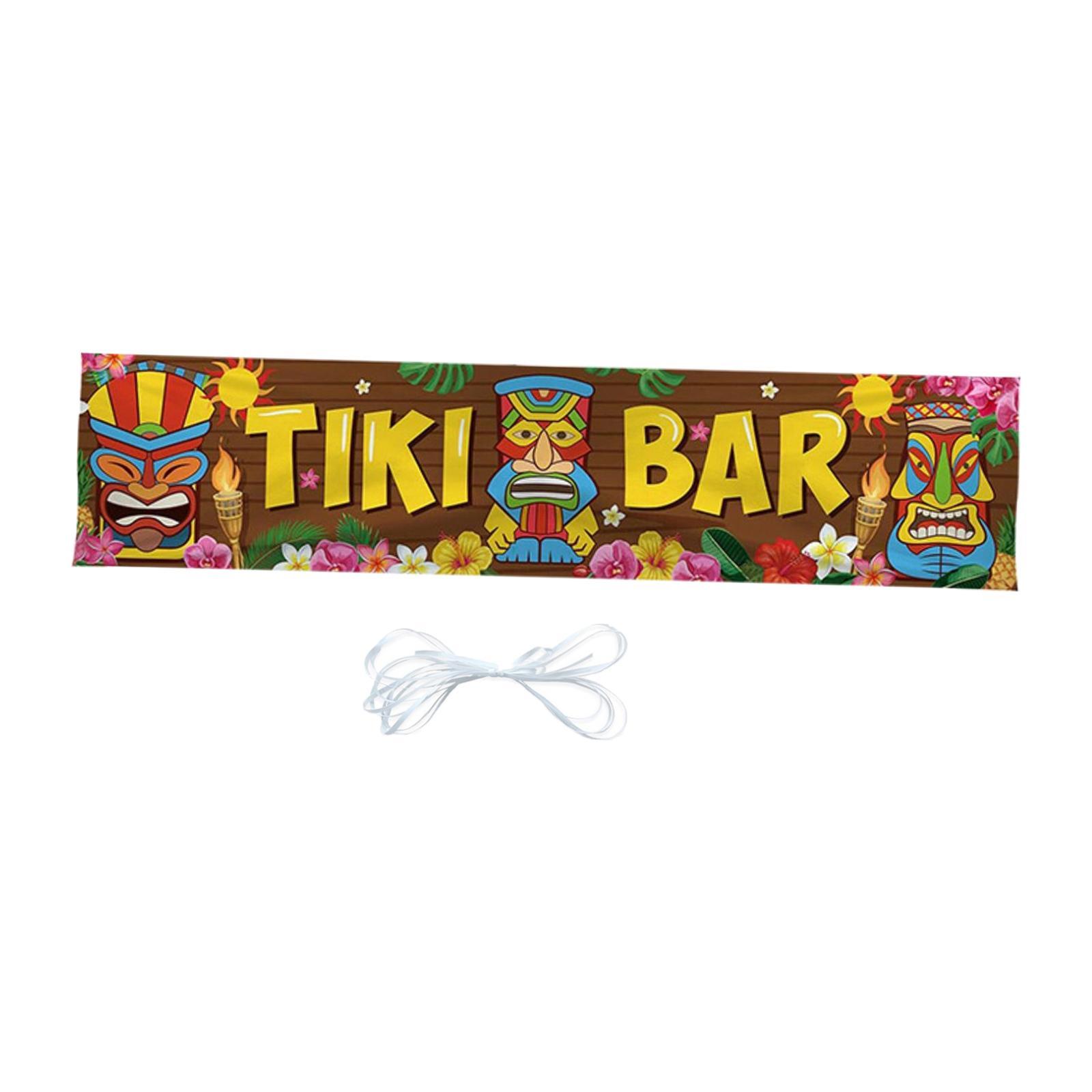 Door Banner Tiki Banner Welcome Sign for Hawaiian Summer Pool Party Carnival