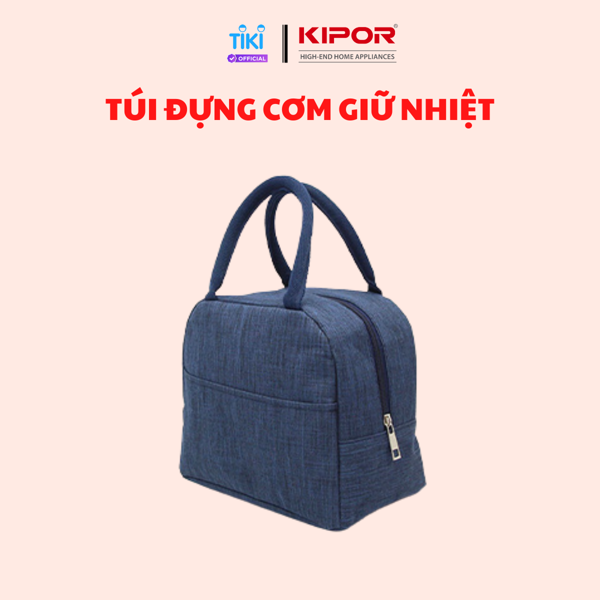 Túi đựng cơm giữ nhiệt KIPOR KP-T001 - Chống thấm nước - Quai xách tiện lợi, dễ dàng mang đi - Hàng chính hãng