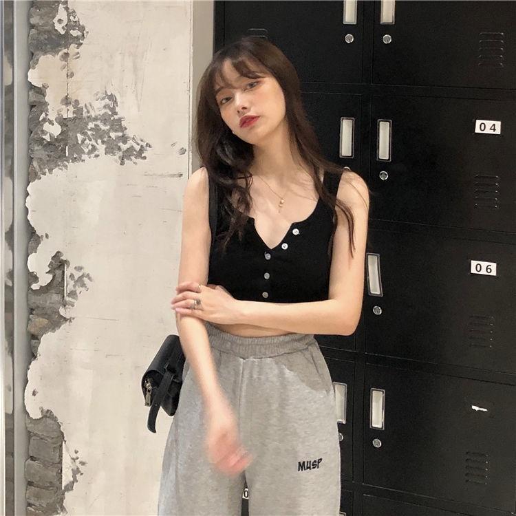 Áo Croptop Nữ 3 Lỗ Khuy Ngưc Dáng Ôm Trơn