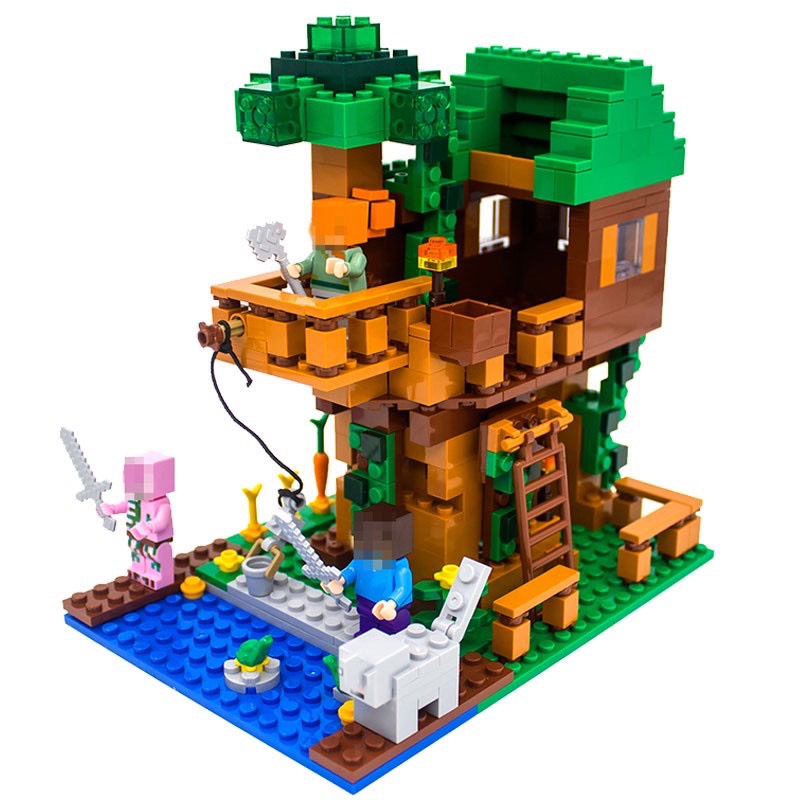 Đồ Chơi Lắp Ráp Lắp Ghép Mô Hình Game Mine craft Chủ Đề Ngôi Nhà Cây Mini