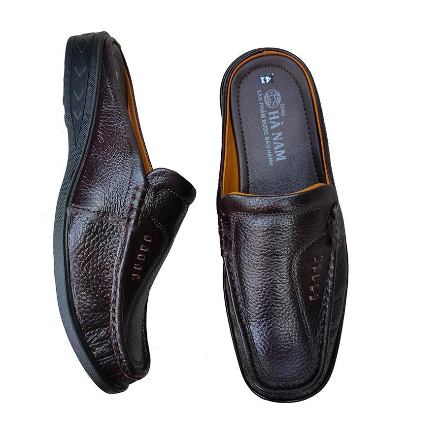 Dép Bít Mũi Nam Da Bò Thật TiTi ĐÔ Cao Cấp GSB20146b