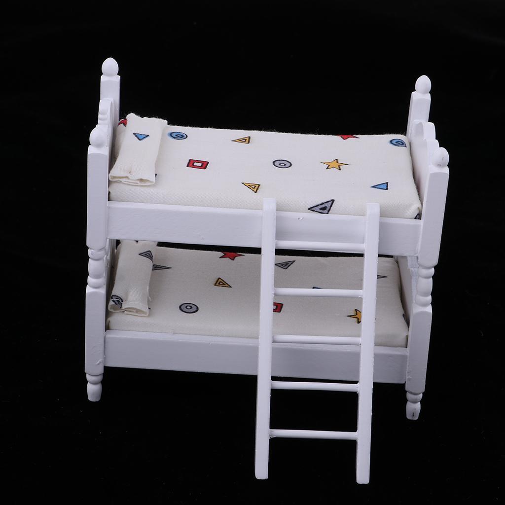 1:12 Scale Wooden Miniature Dollhouse Furniture Toy Set for Baby Doll Bed Room Decoration