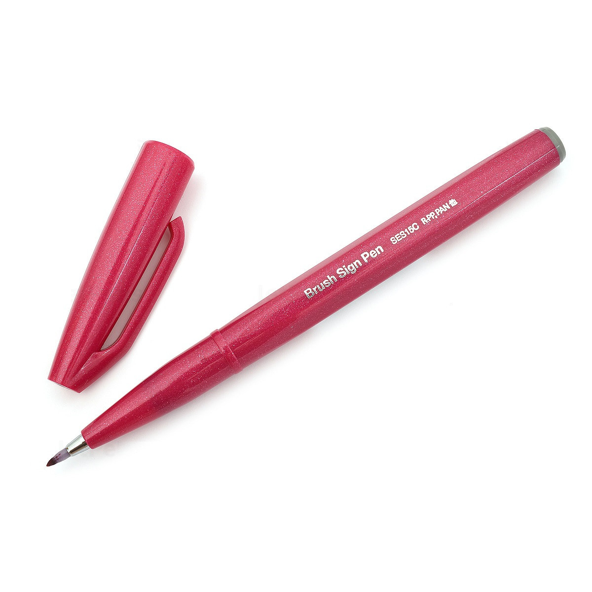 Bút lông viết calligraphy Pentel Fude Touch Brush Sign Pen - Màu đỏ tía (Burgundy - Red)
