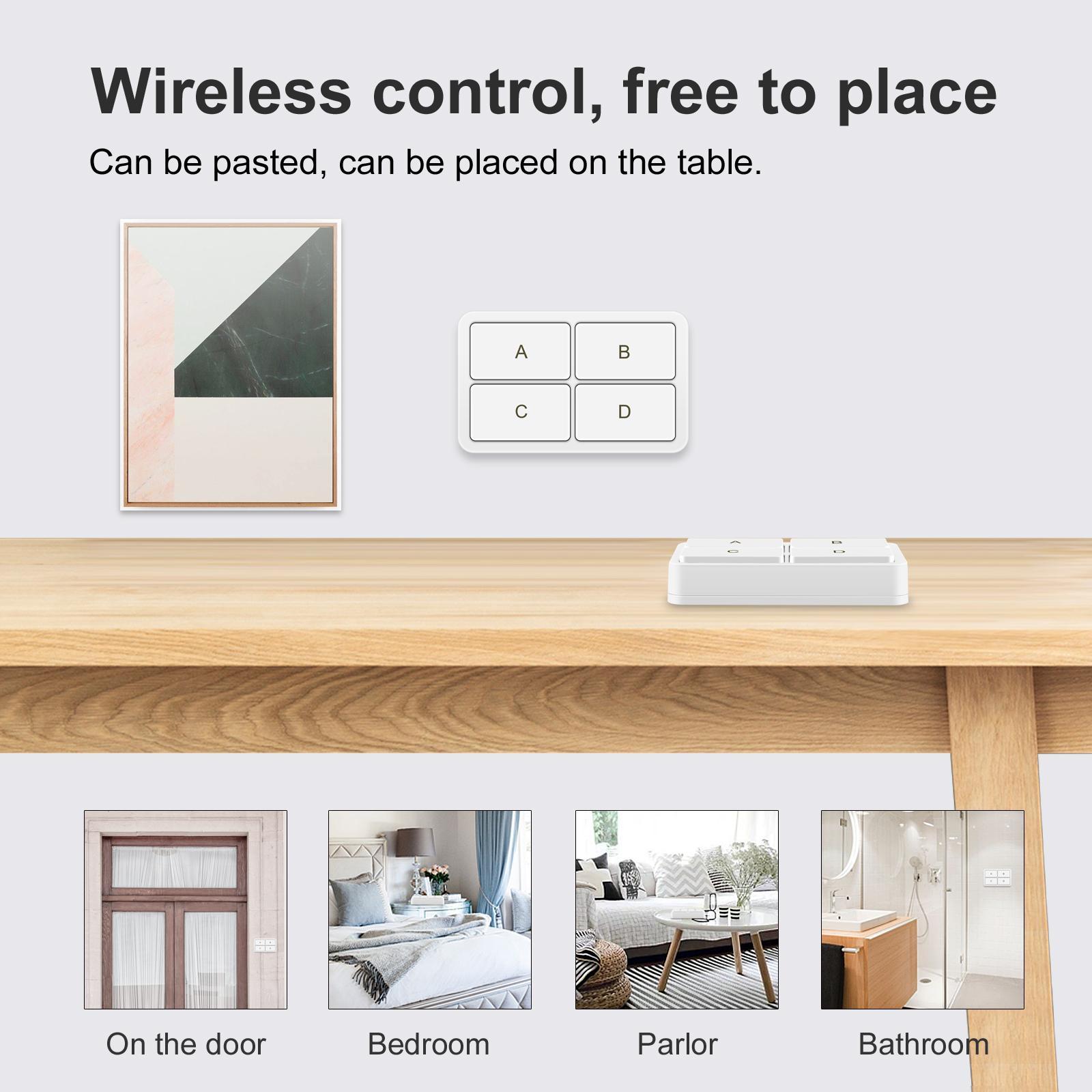 Wireless Smart Switch Button for   Hub Required 4 Buttons for Curtains