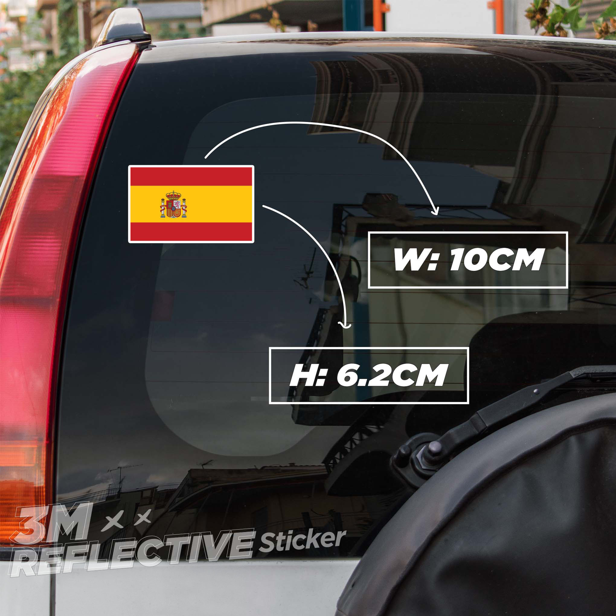 Hình ảnh SPAIN FLAG 3M - Reflective Sticker Die-cut Hình dán phản quang thương hiệu STICKER FACTORY