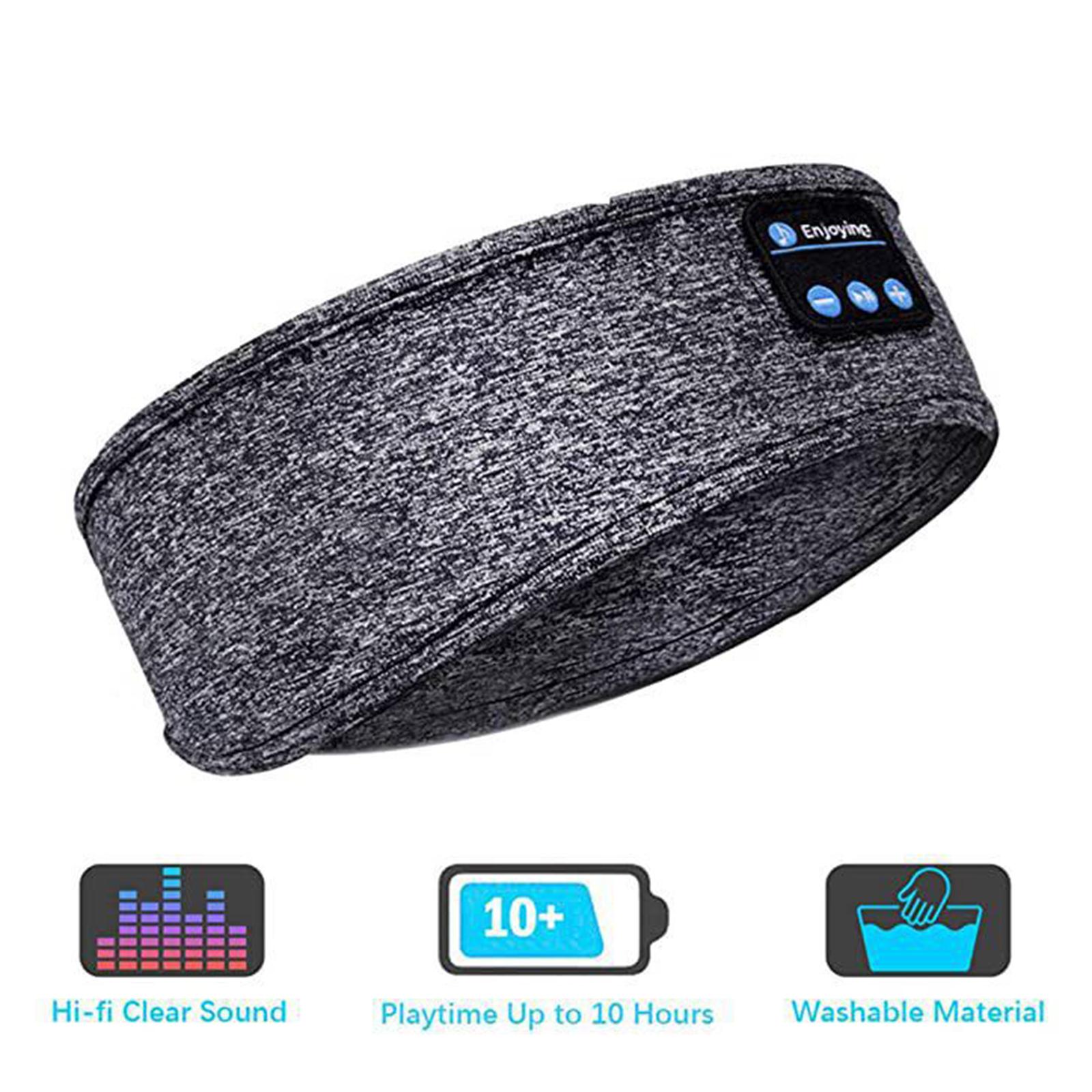 BT Music Soft Warm Hair Band with Stereo Headphone Headset Speaker Wireless Mic Hands-free for Men Women Gift