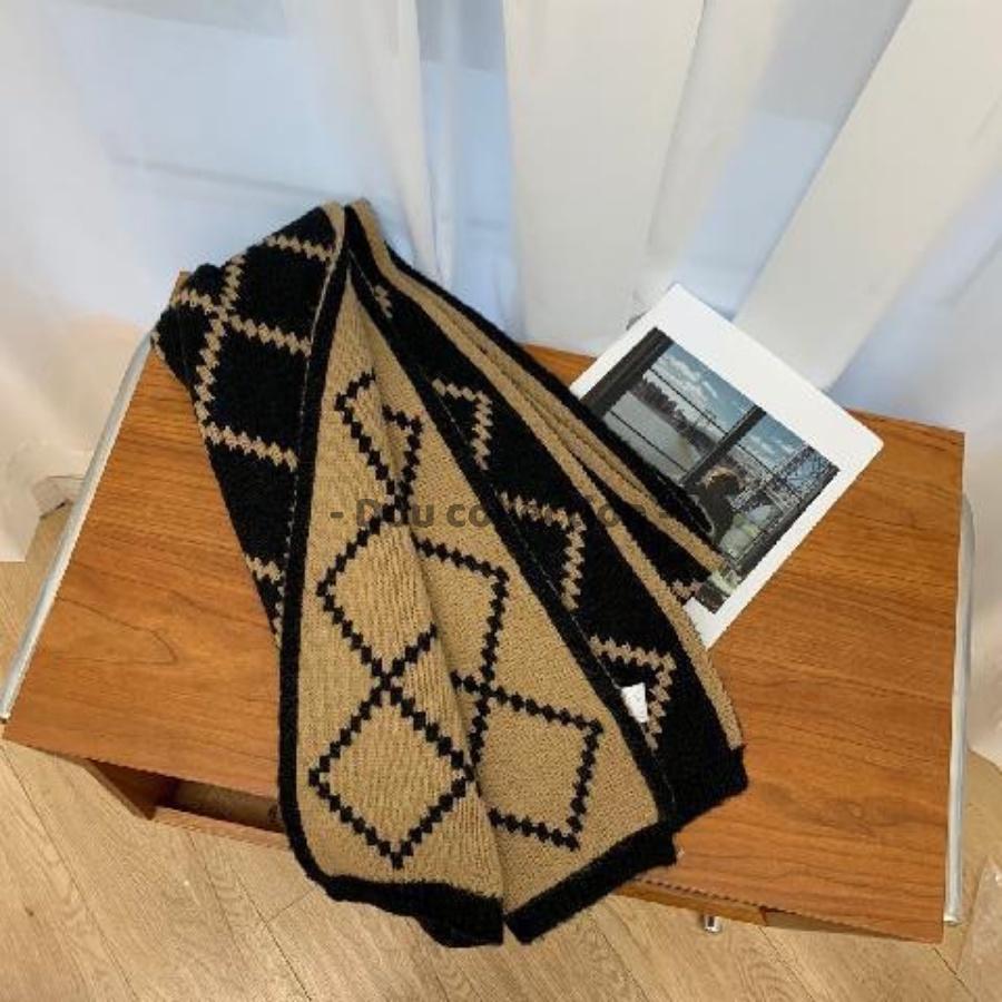 Khăn Cashmere Len Dày Cao Cấp Giữ Ấm Mùa Đông Hình Thoi - 35x180cm - Douyin - Mã LN018