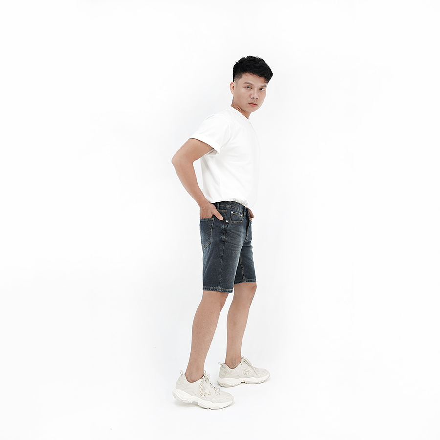 Quần Short Jeans Nam Cao Cấp HUNTER X-RAYS Form Slimfit Thun Nhẹ Màu Xanh Đậm S38