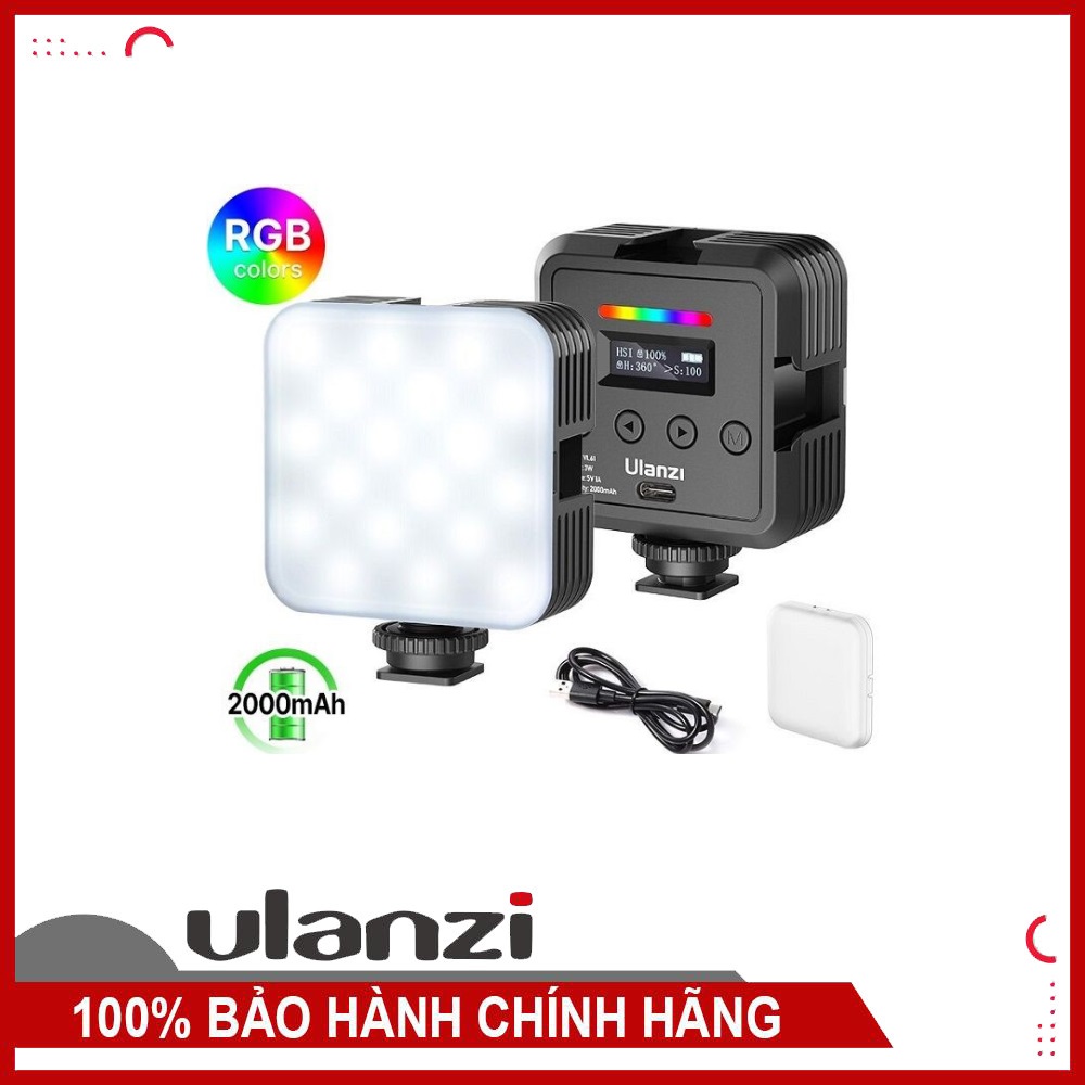 ULANZI VL61 RGB (2500-9000K) - HÀNG CHÍNH HÃNG - Đèn LED đổi màu RGB, 20 hiệu ứng đặc biệt, tích hợp pin 2000mAh