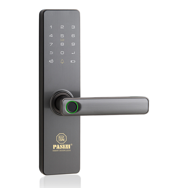 Khóa điện tử thông minh khóa vân tay cửa gỗ PASINI PS01VG50 - Thân khóa tự động, 5 cách mở cửa, mở khoá vân tay - Hàng Chính hãng