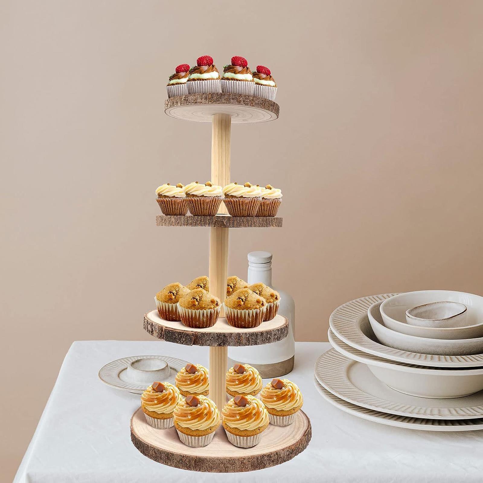 Wood Cupcake Stand Holder Party Home Dessert Display Stand