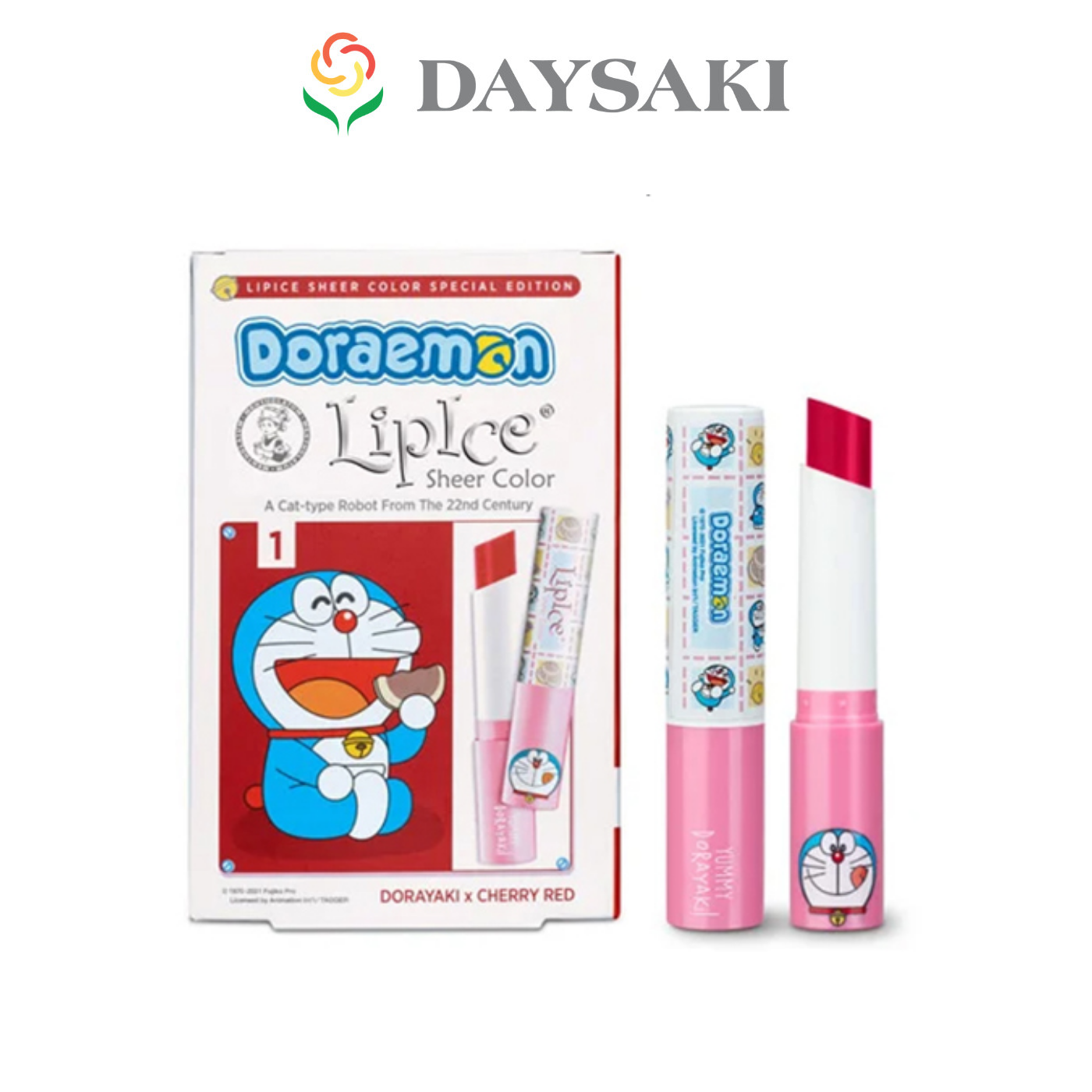 LipIce Son Dưỡng Có Màu Hồng Cam Doraemon  Sheer Color Dorayaki X Orange Pie 2,4g