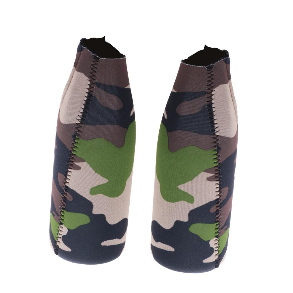 3x2pcs Camouflage Beer Bottle Cooler Neoprene Beverage Sleeve Holder Favour