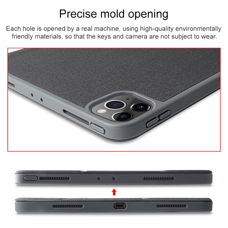 Case Bao da chống sốc cho iPad Pro 11 2022 Chip M2 / 2021 Chip M1 / 2020 hiệu Mutural Yashi Series mặt lưng canvas có ngăn đựng bút, thiết kế tản nhiệt, cơ chế smartsleep - hàng nhập khẩu