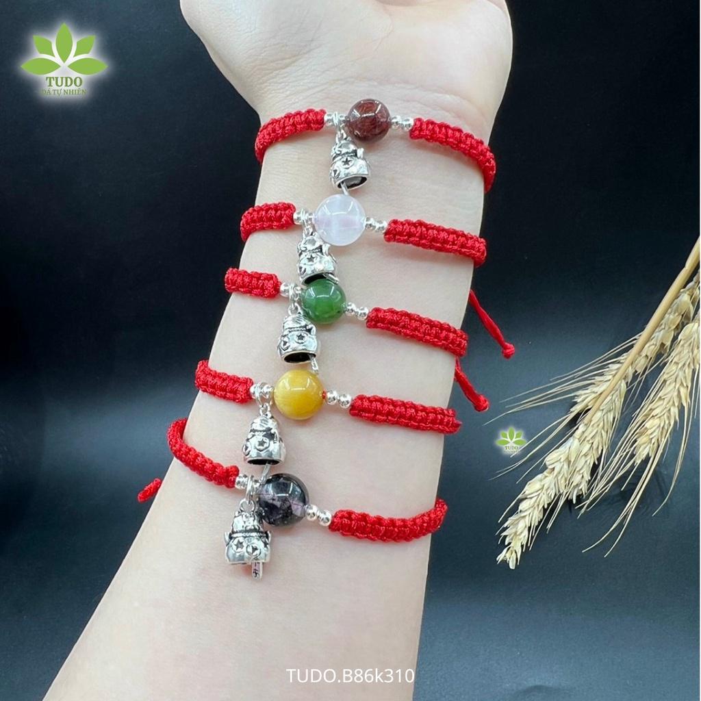 Vòng Tay Nữ Đẹp - Vòng Phong Thủy Đủ 5 Mệnh TUDO B86K310 Vòng Tết Chỉ Đỏ May Mắn Charm Mèo Tài Lộc