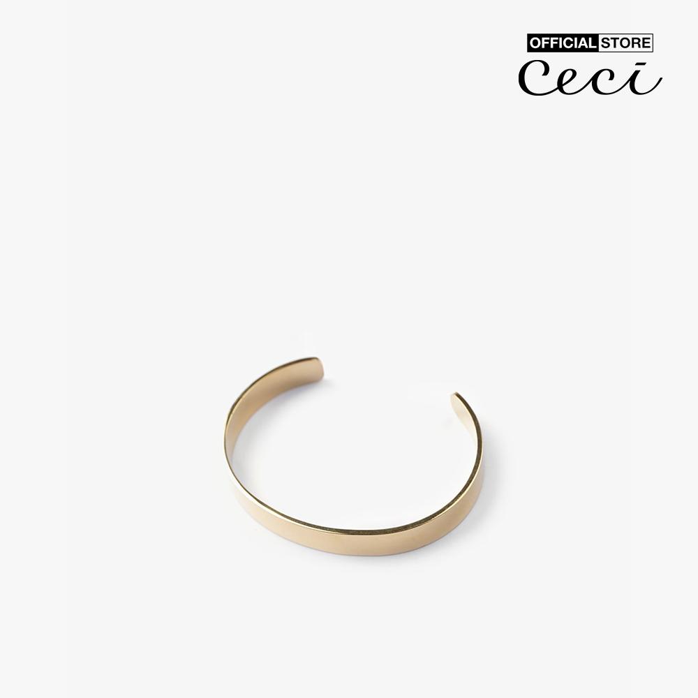 CECI - Vòng đeo tay nữ kim loại dạng hở thiết kế trơn thanh lịch CC3-02000026-27