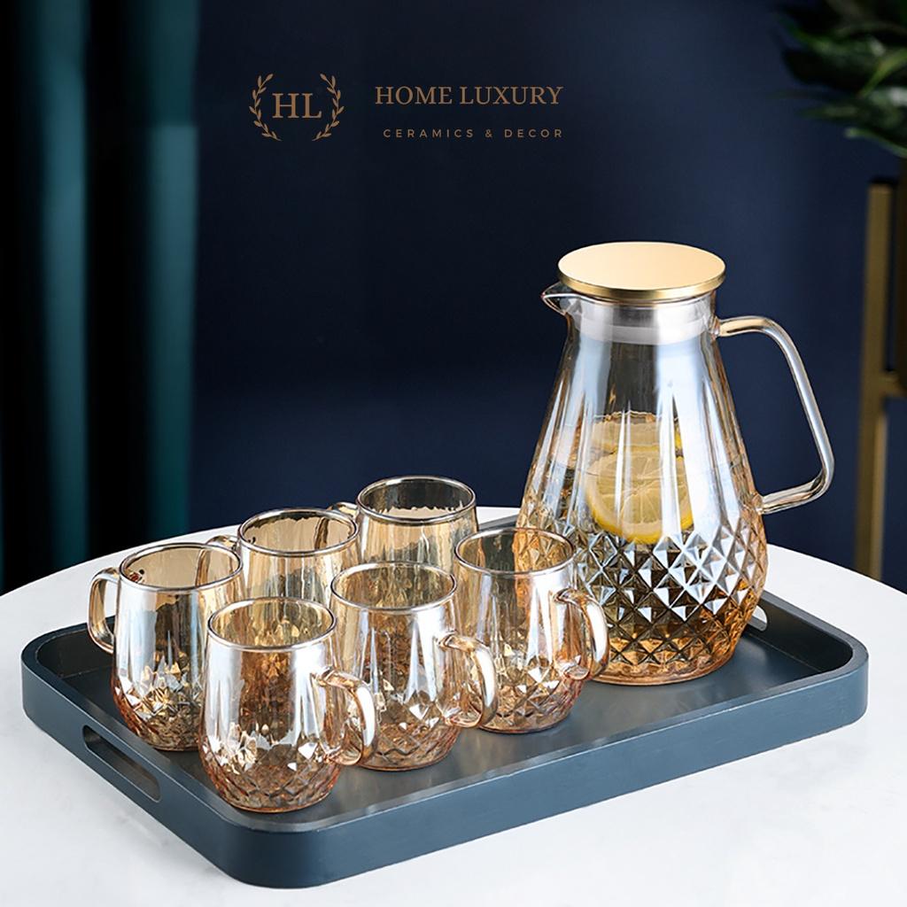 Bình Ly thuỷ tinh phong cách Scandinavia Kim Cương Vàng | BÌNH CỐC VÀNG BOROSILICATE SIÊU NHẸ - CHỊU NHIỆT - CƯỜNG LỰC 2