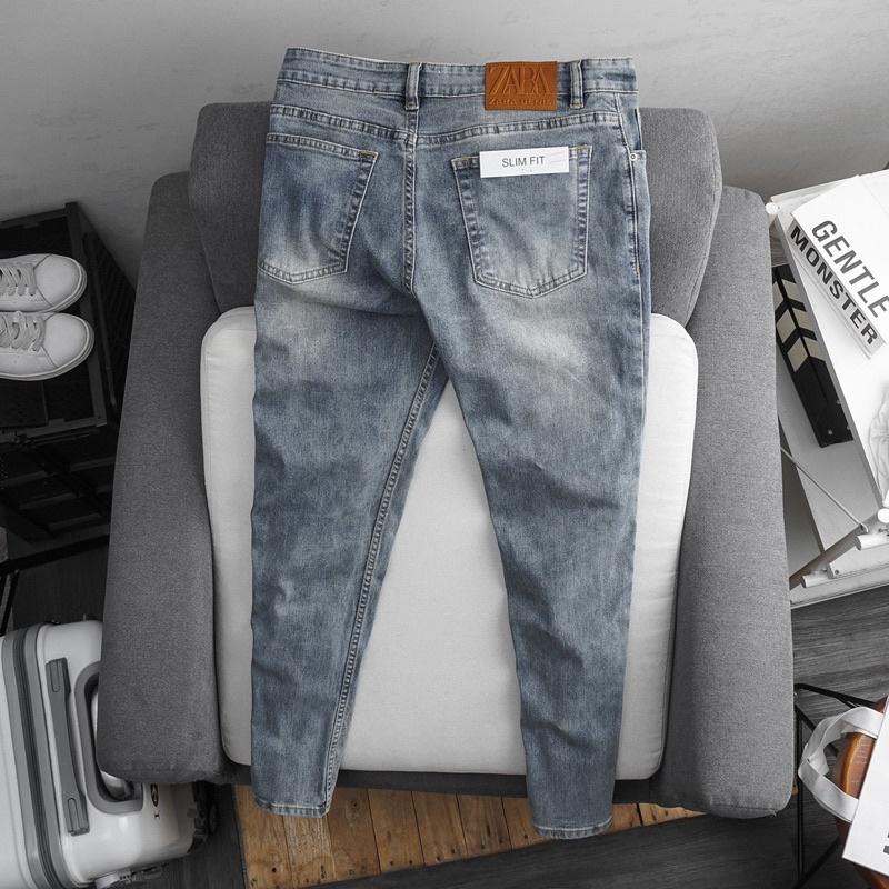 Quần Bò Nam Ống Ôm Côn Slimfit Màu Bụi Xuất Khẩu Jean co giãn xịn