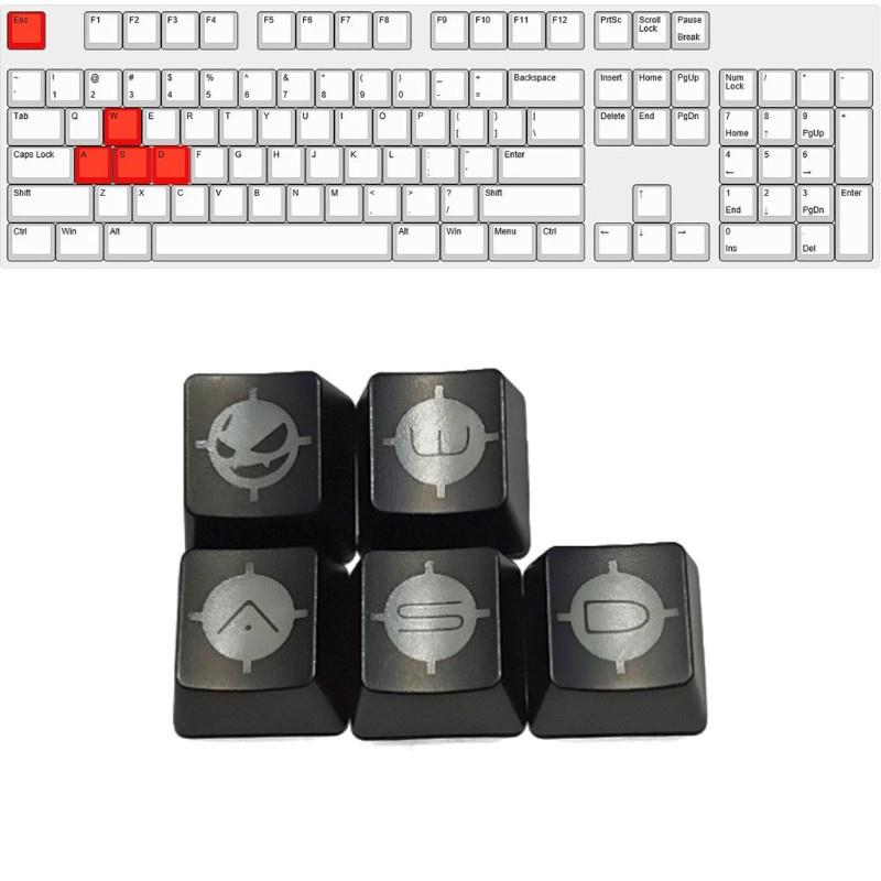 HSV 5Pcs ABS Mechanics Keyboard Keycap Small Devil keycaps ESC WASD Backlight KeyCap