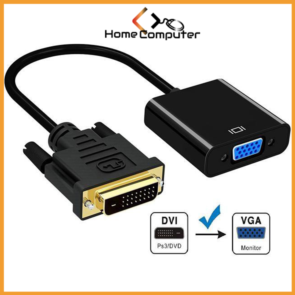 Cáp Chuyển Đổi DVI To VGA Đen. Truyền Tín Hiệu Ổn Định - HomeComputer