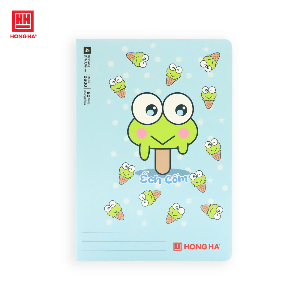 Vở 4 ô ly 80 trang School Ếch Cốm Hồng Hà định lượng 100gsm - 0600
