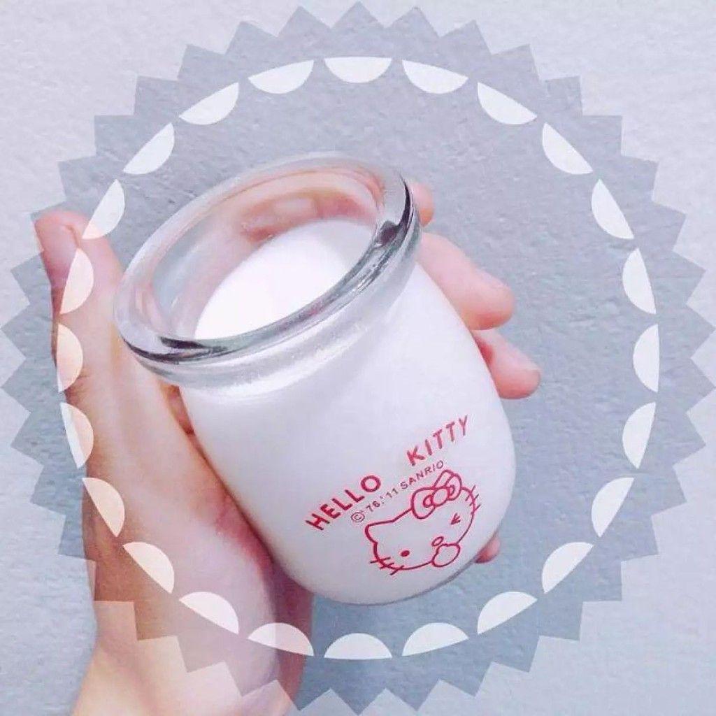 Bộ 12 Hũ Đựng Sữa Chua Thuỷ Tinh Hello Kitty