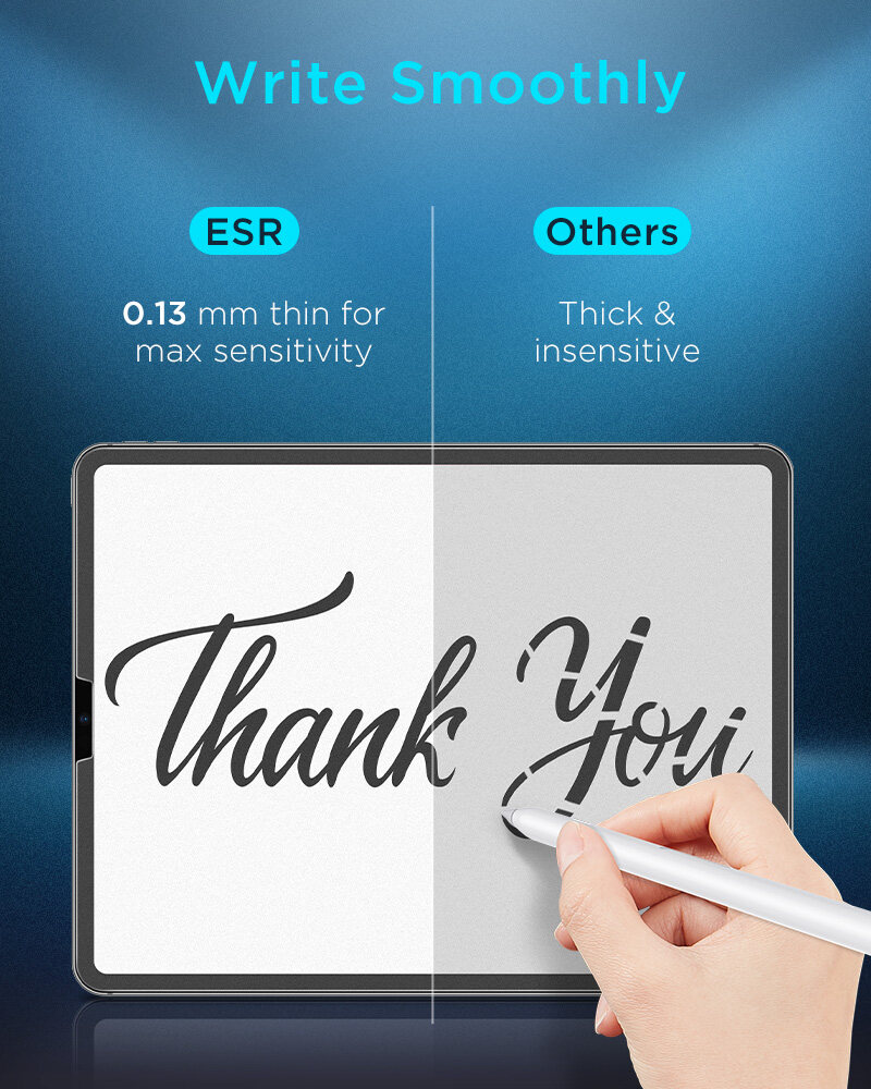 Dán màn hình cho iPad ESR Paper-like HD chống vân tay cho cảm giác vẽ như trên giấy - Hàng Chính Hãng