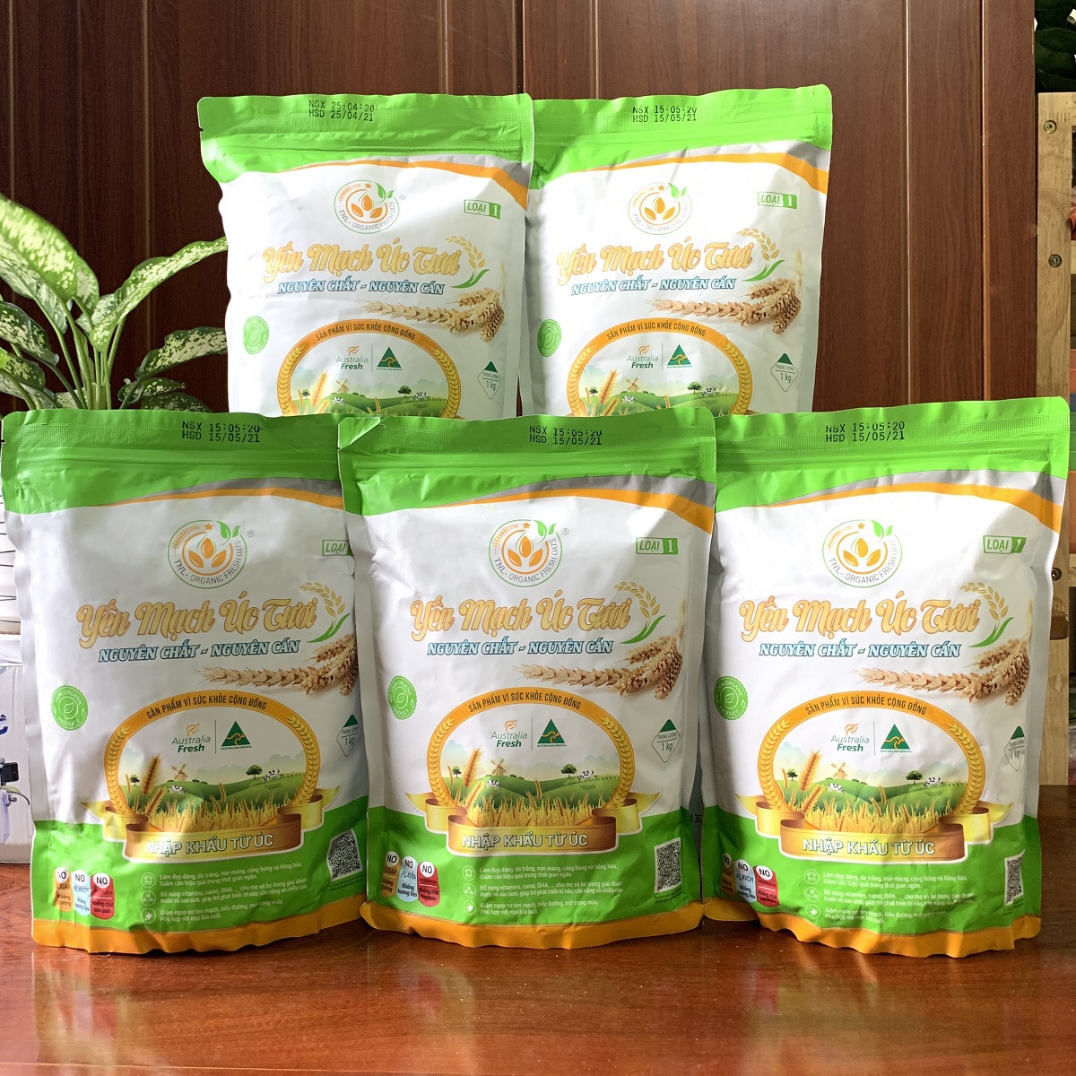 YẾN MẠCH ÚC TƯƠI NGUYÊN CHẤT NGUYÊN CÁN LOẠI 1 ( COMBO 5 GÓI TIẾT KIỆM 5kg )