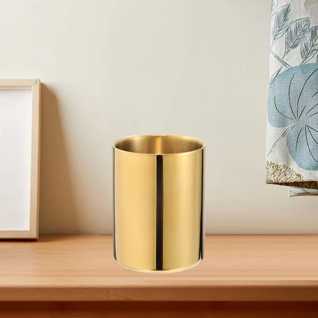 Pen Holder Cylinder Makeup Brush Cup Round Stationery Container