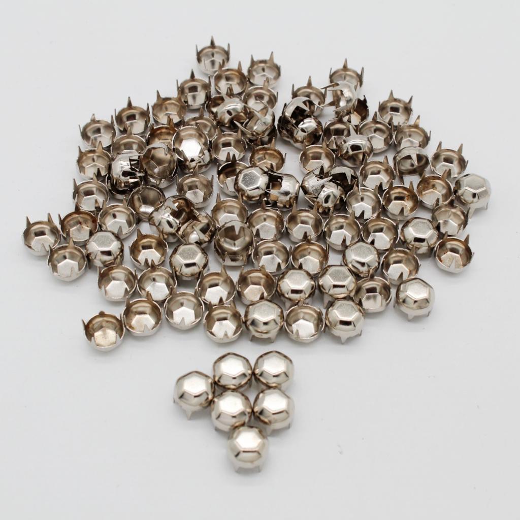 100x Football Claw Rivets Punk Rivets for Clothes Belt Leather Crafts