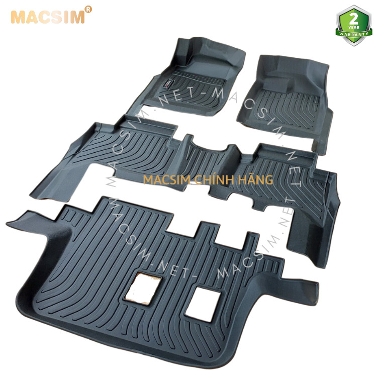 Thảm lót sàn xe ô tô Isuzu MUX 2015- 2020 Nhãn hiệu Macsim chất liệu nhựa TPE màu đen loại thông thường