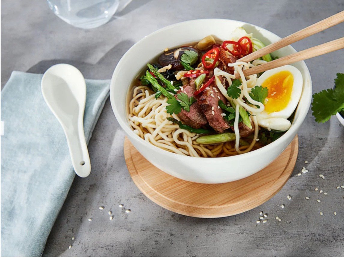 Sét bát ăn Mỳ Phở ERNESTO, nắp tre, 4 món Hàng chính hãng
