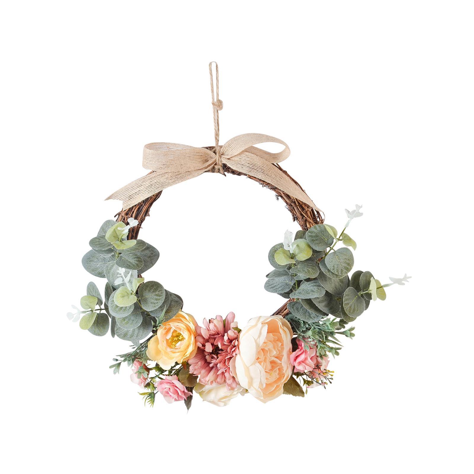 Peony Wreaths Artificial Flower Wreath for Front Door Spring Summer Decor