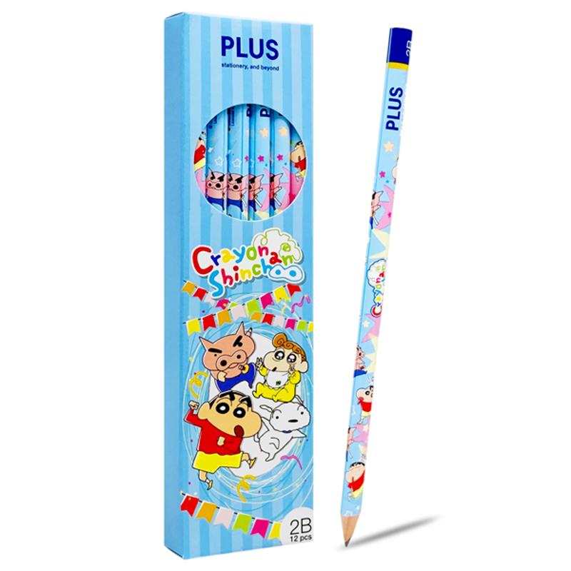 Plus - Hộp Viết Chì 12 Cây Shinchan - Xanh Dương 600-V028